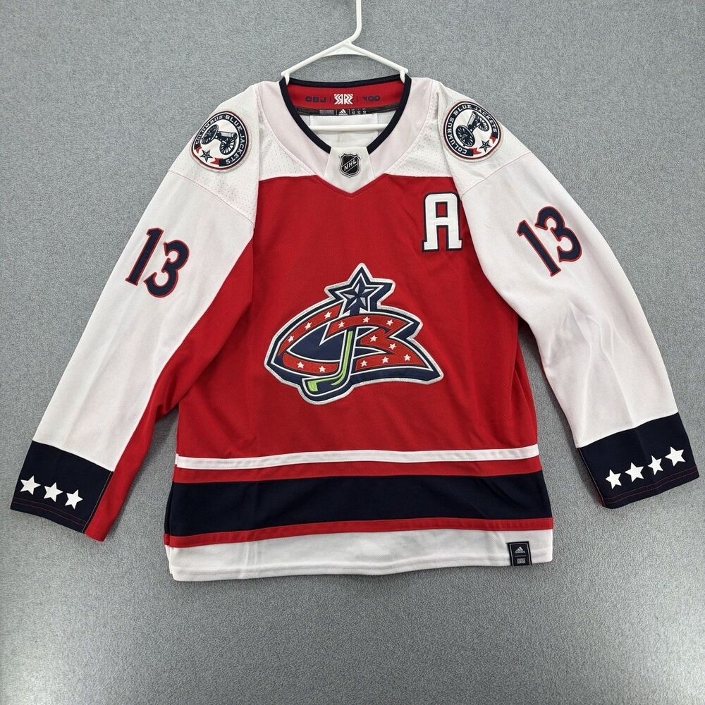 Adidas Johnny Gaudreau #13 Columbus Blue Jackets Reverse Retro Jersey Sz 52
